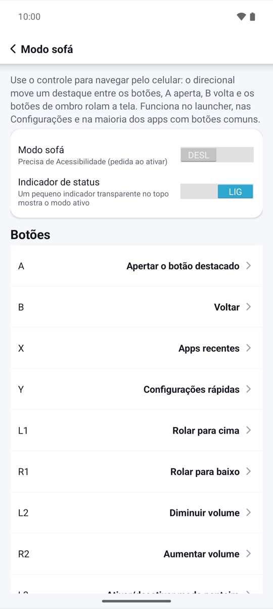 do sofá.
